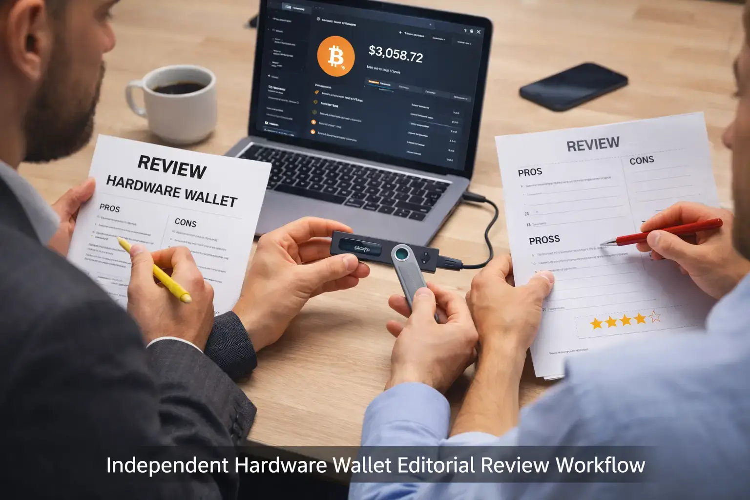 Independent hardware wallet editorial review workflow